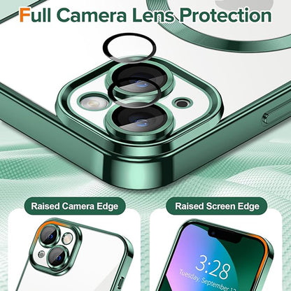 MagSafe futrola za Apple iPhone 13, Techsuit, Luxury Crystal, Tamno Zelena