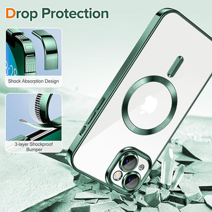 MagSafe futrola za Apple iPhone 13, Techsuit, Luxury Crystal, Tamno Zelena
