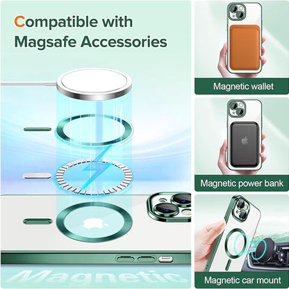 MagSafe futrola za Apple iPhone 13, Techsuit, Luxury Crystal, Tamno Zelena