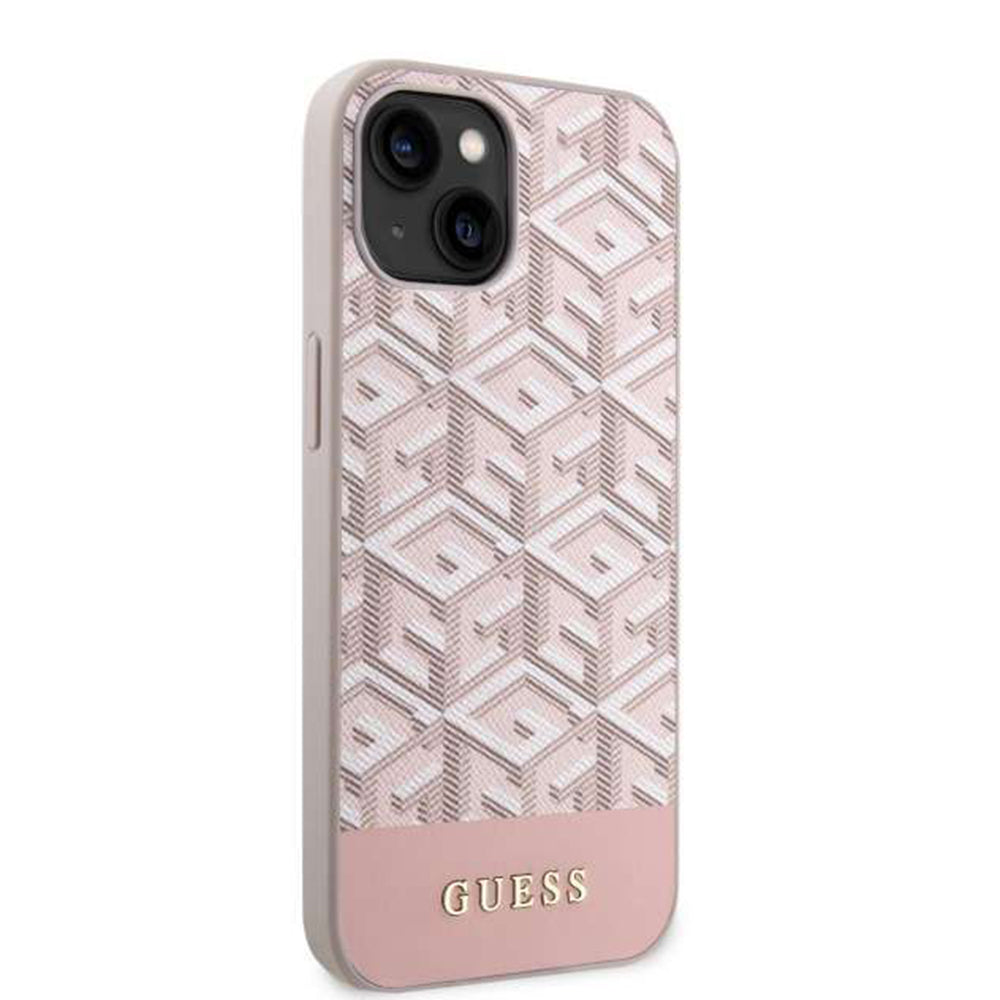 Futrola MagSafe za Apple iPhone 14, Guess, GCube Stripes, Roze