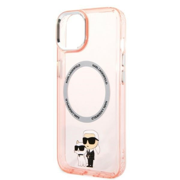 Futrola MagSafe za Apple iPhone 14, Karl Lagerfeld, Ikonik Karl & Choupette, Roze