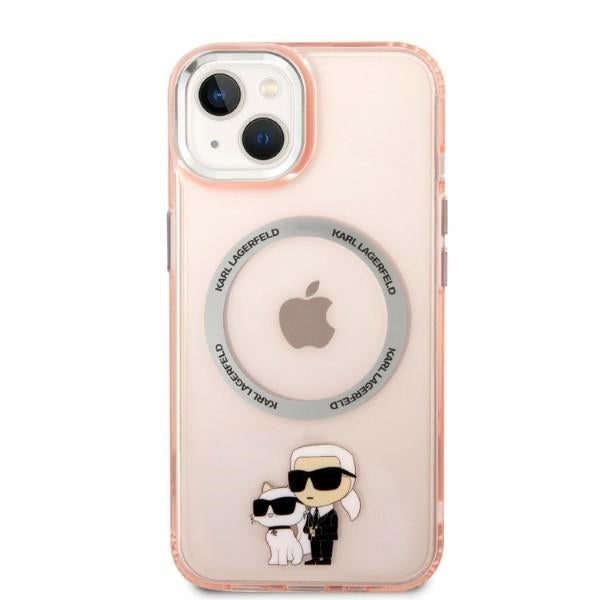 Futrola MagSafe za Apple iPhone 14, Karl Lagerfeld, Ikonik Karl & Choupette, Roze