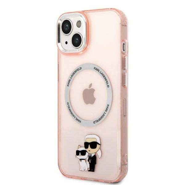 Futrola MagSafe za Apple iPhone 14, Karl Lagerfeld, Ikonik Karl & Choupette, Roze