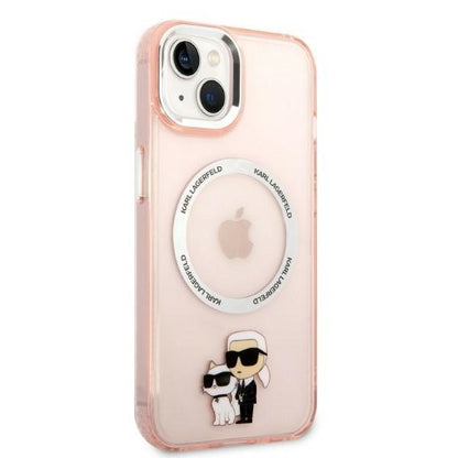 Futrola MagSafe za Apple iPhone 14, Karl Lagerfeld, Ikonik Karl & Choupette, Roze
