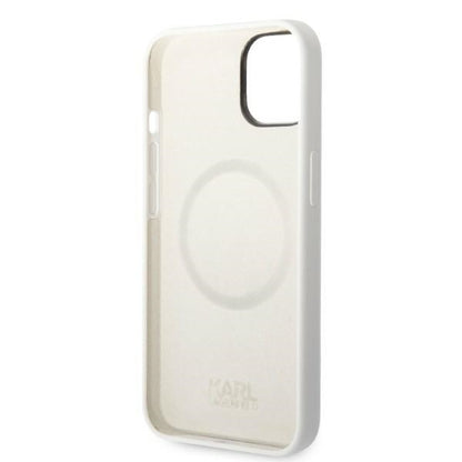 Futrola MagSafe za Apple iPhone 14 Plus, Karl Lagerfeld, Silikonska Choupette, Bela