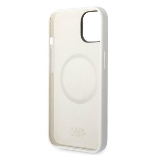 Futrola MagSafe za Apple iPhone 14 Plus, Karl Lagerfeld, Silikonska Choupette, Bela