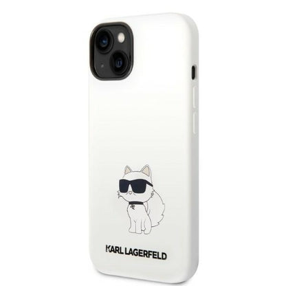 Futrola MagSafe za Apple iPhone 14 Plus, Karl Lagerfeld, Silikonska Choupette, Bela