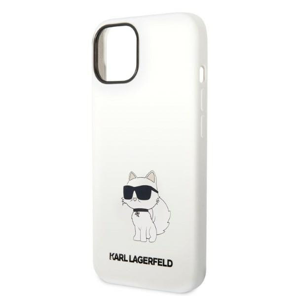 Futrola MagSafe za Apple iPhone 14 Plus, Karl Lagerfeld, Silikonska Choupette, Bela
