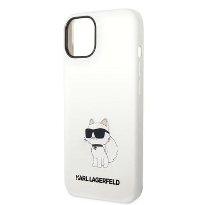 Futrola MagSafe za Apple iPhone 14 Plus, Karl Lagerfeld, Silikonska Choupette, Bela