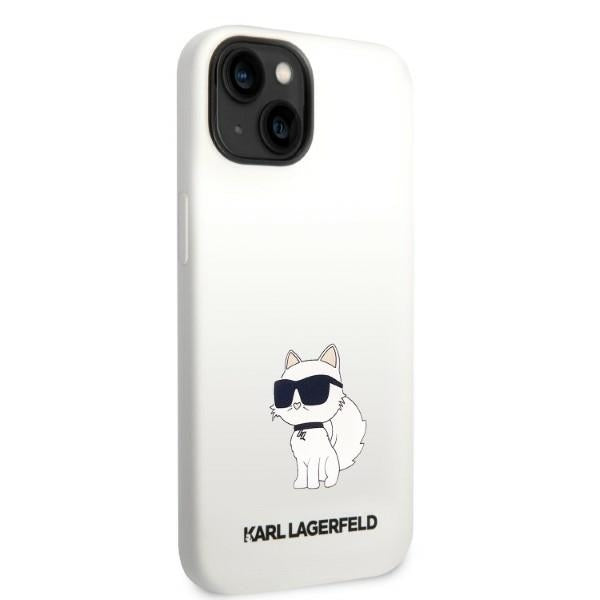 Futrola MagSafe za Apple iPhone 14 Plus, Karl Lagerfeld, Silikonska Choupette, Bela