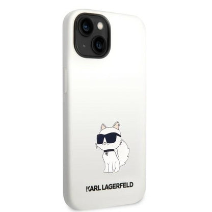 Futrola MagSafe za Apple iPhone 14 Plus, Karl Lagerfeld, Silikonska Choupette, Bela