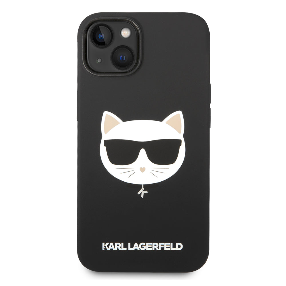 Futrola MagSafe za Apple iPhone 14 Plus, Karl Lagerfeld, Silikonska Choupette's Head, Crna