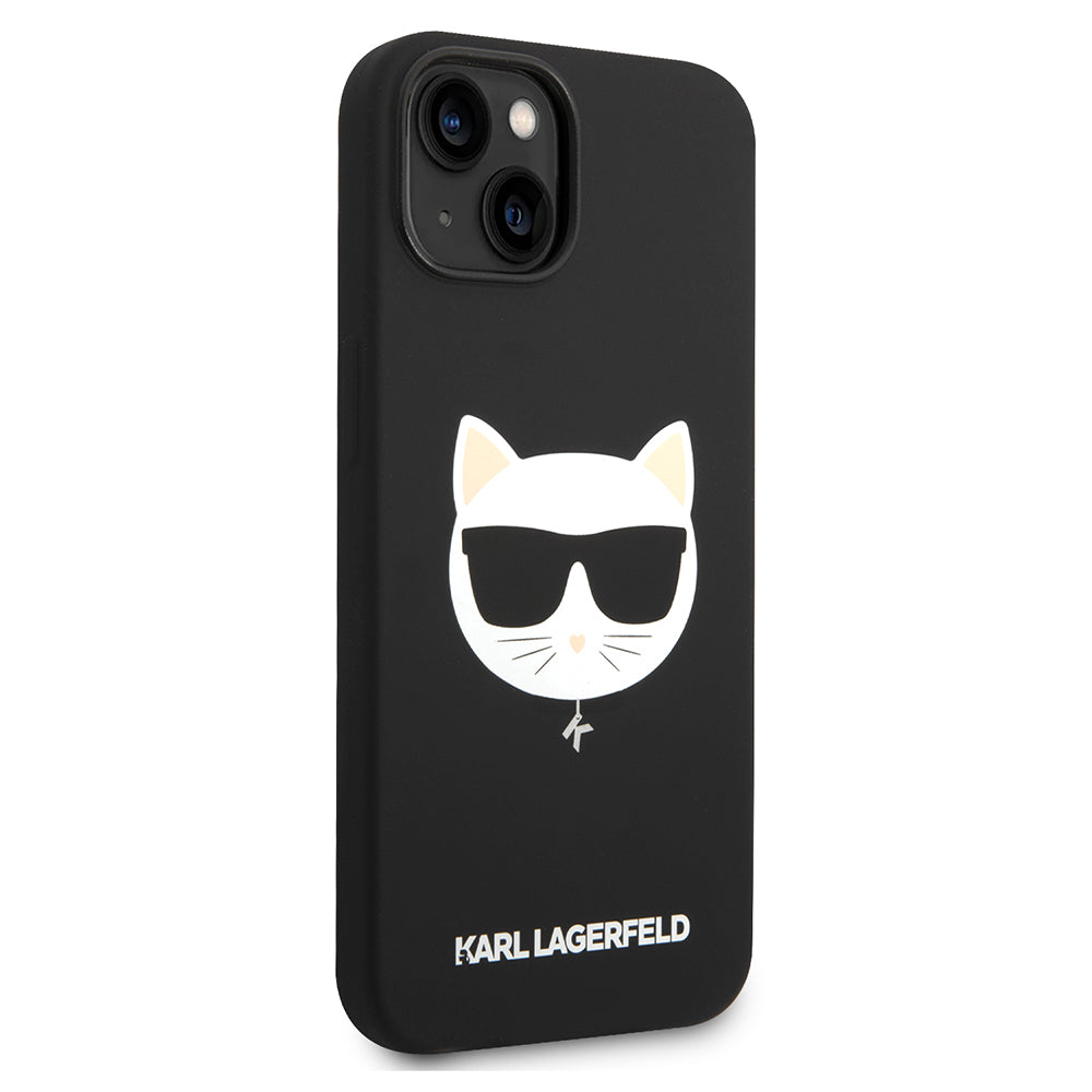 Futrola MagSafe za Apple iPhone 14 Plus, Karl Lagerfeld, Silikonska Choupette's Head, Crna