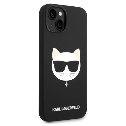 Futrola MagSafe za Apple iPhone 14 Plus, Karl Lagerfeld, Silikonska Choupette's Head, Crna