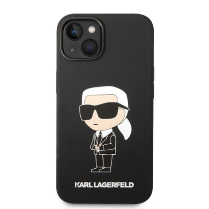 Futrola MagSafe za Apple iPhone 14 Plus, Karl Lagerfeld, Silikonska Ikonik Karl, Crna