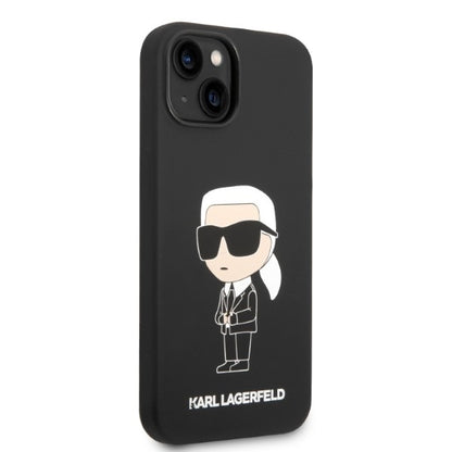 Futrola MagSafe za Apple iPhone 14 Plus, Karl Lagerfeld, Silikonska Ikonik Karl, Crna