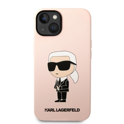 Futrola MagSafe za Apple iPhone 14 Plus, Karl Lagerfeld, Silikonska Ikonik Karl, Roze