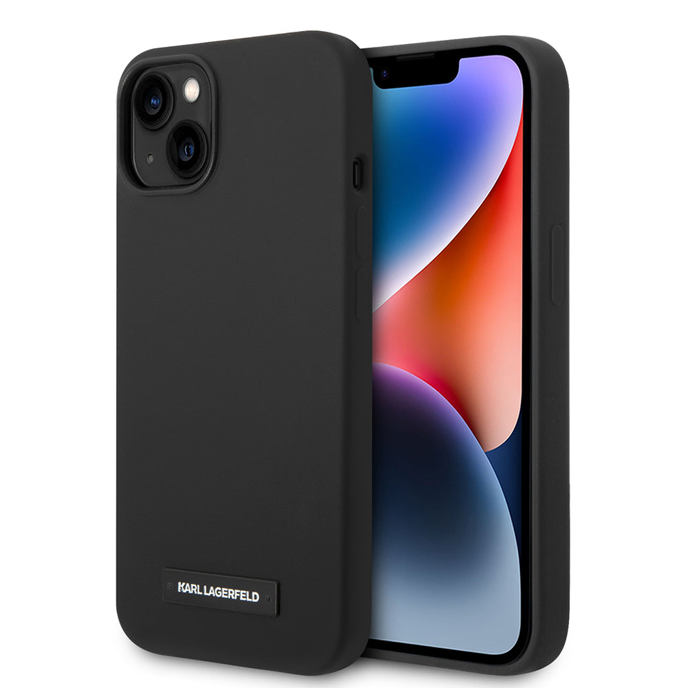 Futrola MagSafe za Apple iPhone 14 Plus, Karl Lagerfeld, Silicone Plaque, Crna