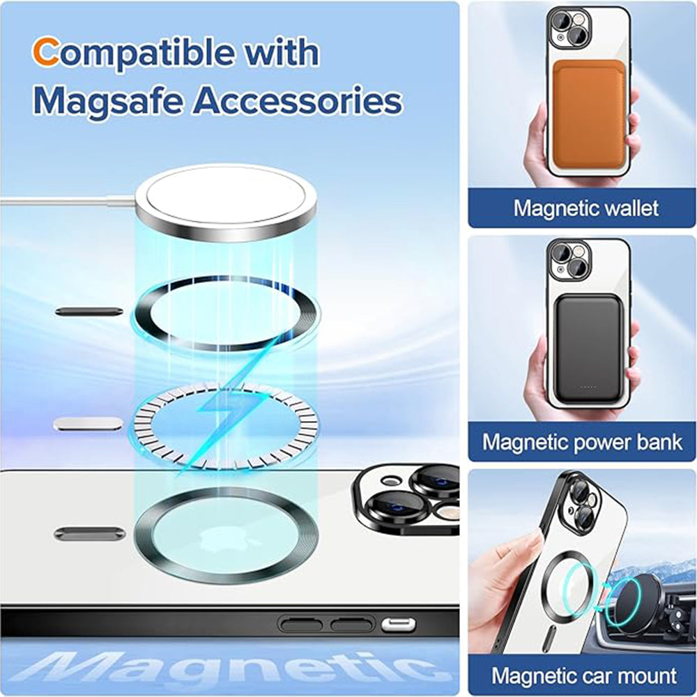 MagSafe futrola za Apple iPhone 14 Plus, Techsuit, Luxury Crystal, Crna