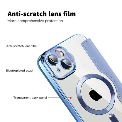 MagSafe futrola za Apple iPhone 14 Plus, Techsuit, SmartMag Book, Plava