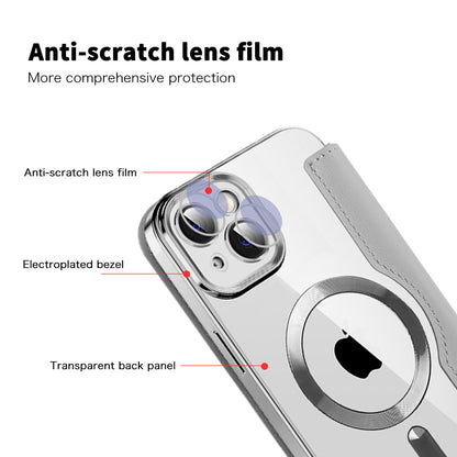 MagSafe futrola za Apple iPhone 14 Plus, Techsuit, SmartMag Book, Siva