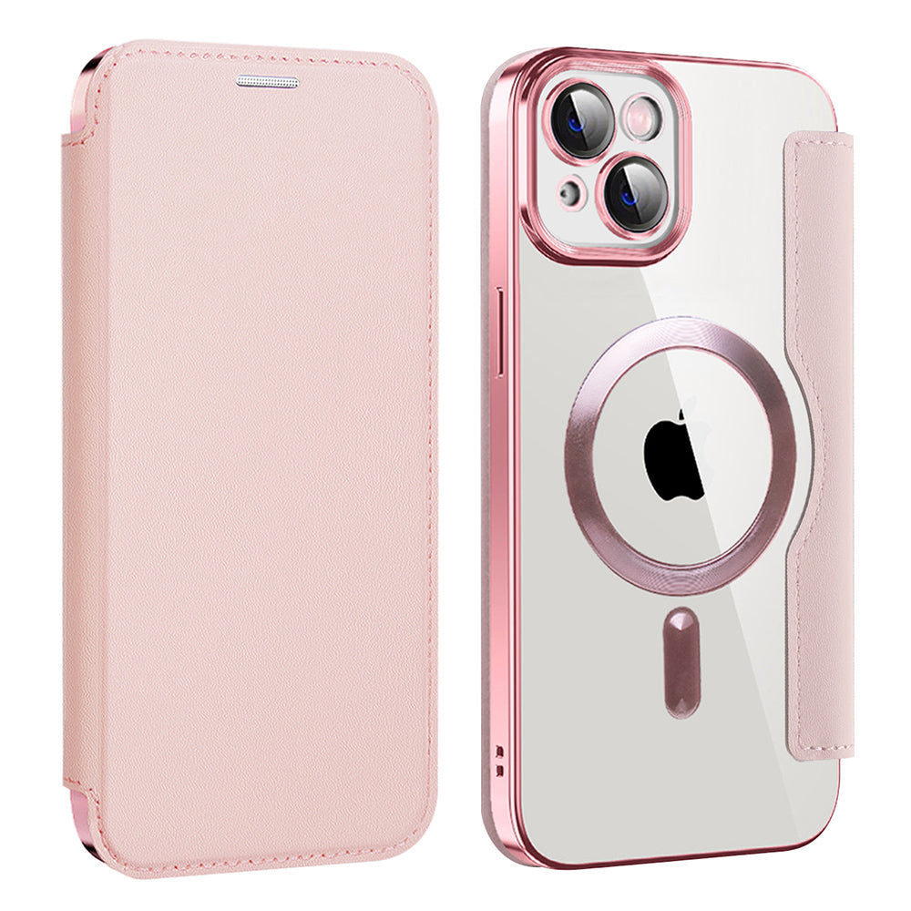 MagSafe futrola za Apple iPhone 14 Plus, Techsuit, SmartMag Book, Roze