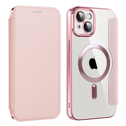 MagSafe futrola za Apple iPhone 14 Plus, Techsuit, SmartMag Book, Roze
