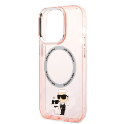 Futrola MagSafe za Apple iPhone 14 Pro, Karl Lagerfeld, Ikonik Karl & Choupette, Roze