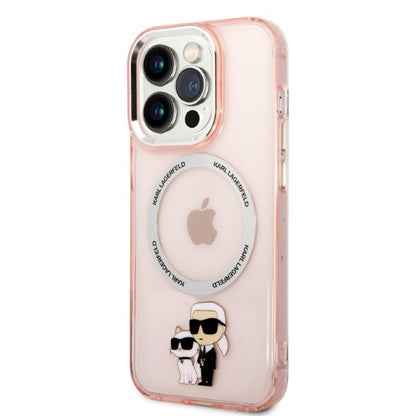 Futrola MagSafe za Apple iPhone 14 Pro, Karl Lagerfeld, Ikonik Karl & Choupette, Roze