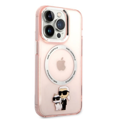 Futrola MagSafe za Apple iPhone 14 Pro, Karl Lagerfeld, Ikonik Karl & Choupette, Roze
