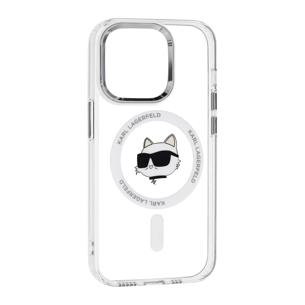 Futrola MagSafe za Apple iPhone 14 Pro, Karl Lagerfeld, IML Metal Choupette's Head, Bela