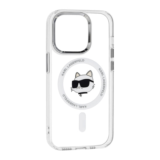 Futrola MagSafe za Apple iPhone 14 Pro, Karl Lagerfeld, IML Metal Choupette's Head, Bela