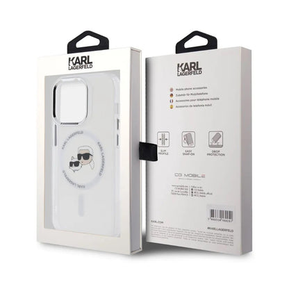Futrola MagSafe za Apple iPhone 14 Pro, Karl Lagerfeld, IML Metal Karl & Choupette's Heads, Bela