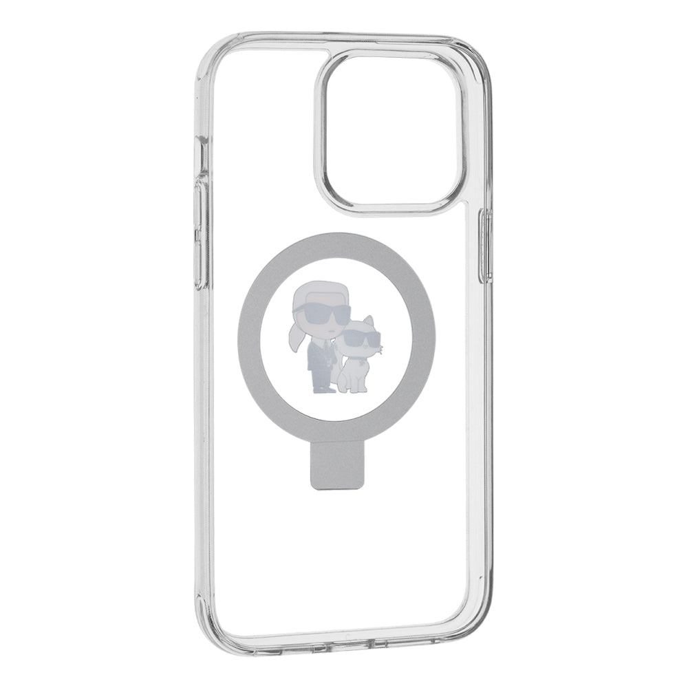 Futrola MagSafe za Apple iPhone 14 Pro, Karl Lagerfeld, Ring Stand Karl & Choupette, Bela