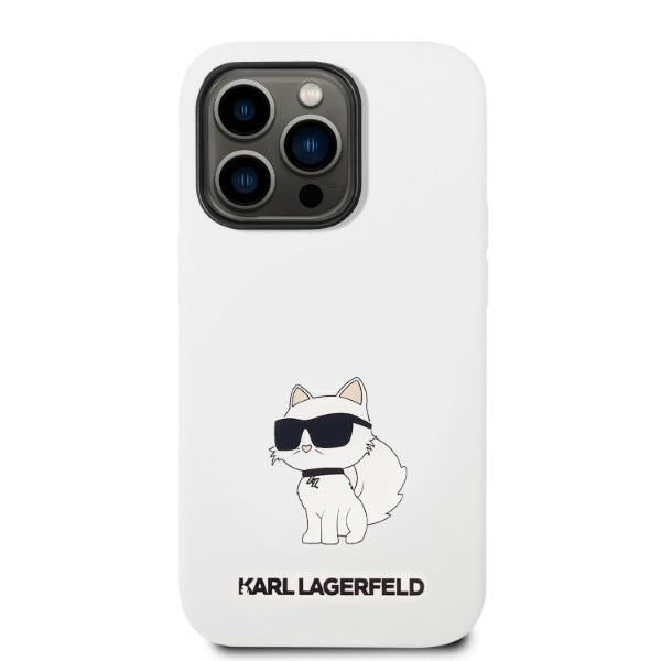 Futrola MagSafe za Apple iPhone 14 Pro, Karl Lagerfeld, Silikonska Choupette, Bela