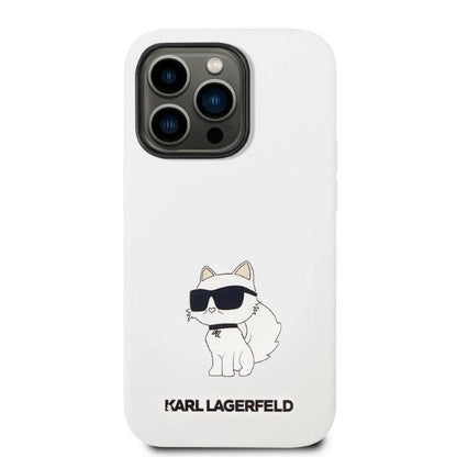 Futrola MagSafe za Apple iPhone 14 Pro, Karl Lagerfeld, Silikonska Choupette, Bela