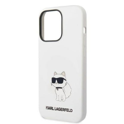 Futrola MagSafe za Apple iPhone 14 Pro, Karl Lagerfeld, Silikonska Choupette, Bela
