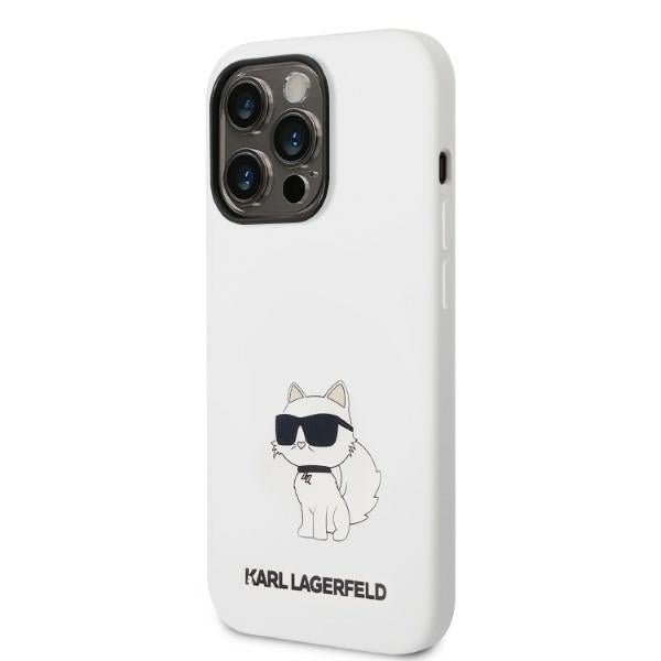 Futrola MagSafe za Apple iPhone 14 Pro, Karl Lagerfeld, Silikonska Choupette, Bela