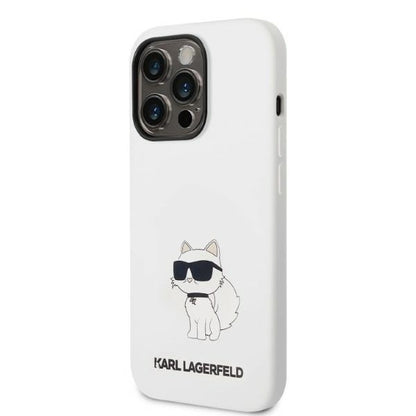 Futrola MagSafe za Apple iPhone 14 Pro, Karl Lagerfeld, Silikonska Choupette, Bela