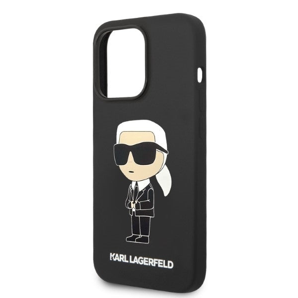 Futrola MagSafe za Apple iPhone 14 Pro, Karl Lagerfeld, Silikonska Ikonik Karl, Crna