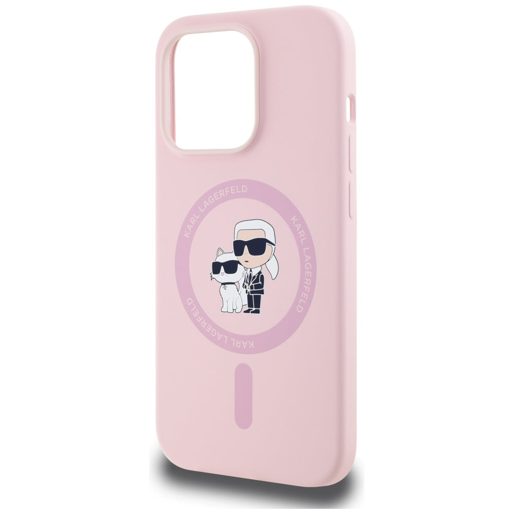 Futrola MagSafe za Apple iPhone 14 Pro, Karl Lagerfeld, Silikon Karl & Choupette, Roze