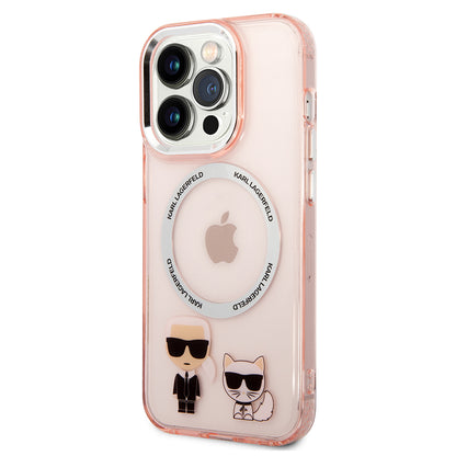 Futrola MagSafe za Apple iPhone 14 Pro Max, Karl Lagerfeld, Karl & Choupette Aluminium, Roze