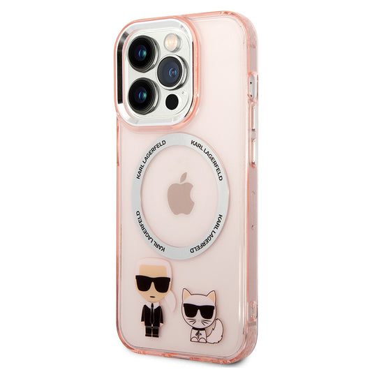 Futrola MagSafe za Apple iPhone 14 Pro Max, Karl Lagerfeld, Karl & Choupette Aluminium, Roze