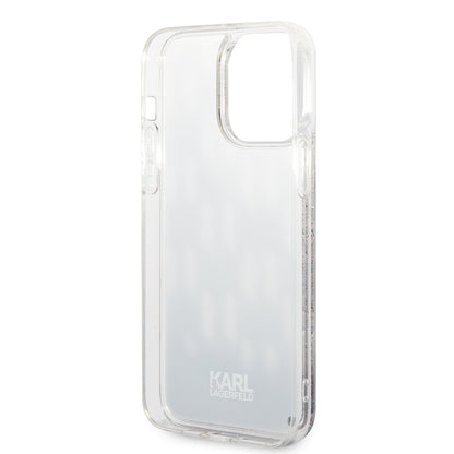Husa MagSafe za Apple iPhone 14 Pro Max, Karl Lagerfeld, Monogram Liquid Glitter, Crna