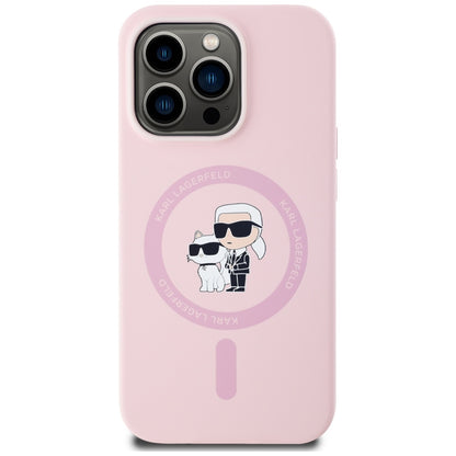 Futrola MagSafe za Apple iPhone 14 Pro Max, Karl Lagerfeld, Silikon Karl & Choupette, Roze