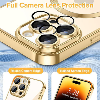 MagSafe futrola za Apple iPhone 14 Pro Max, Techsuit, Luxury Crystal, Zlatna