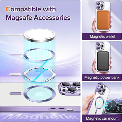 MagSafe futrola za Apple iPhone 14 Pro Max, Techsuit, Luxury Crystal, Svetlo Ljubičasta