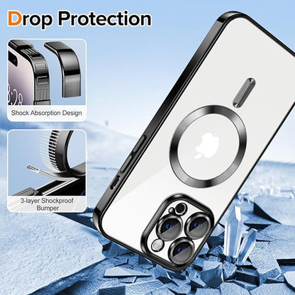 MagSafe futrola za Apple iPhone 14 Pro Max, Techsuit, Luxury Crystal, Crna