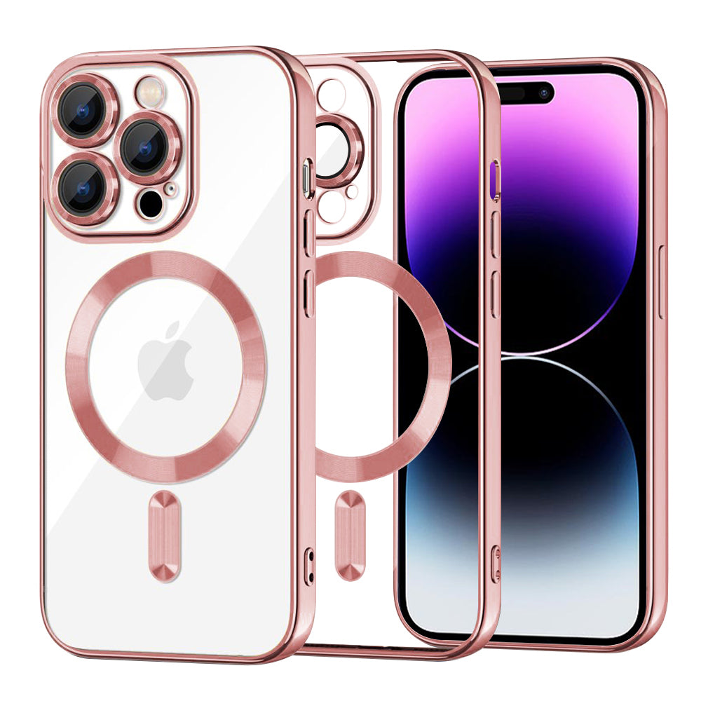 MagSafe futrola za Apple iPhone 14 Pro Max, Techsuit, Luxury Crystal, Roze
