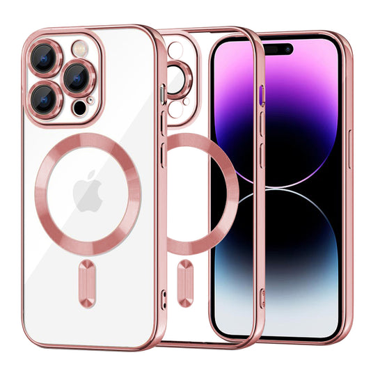 MagSafe futrola za Apple iPhone 14 Pro Max, Techsuit, Luxury Crystal, Roze